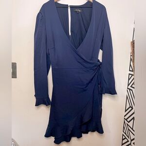 Navy Blue Wrap Dress